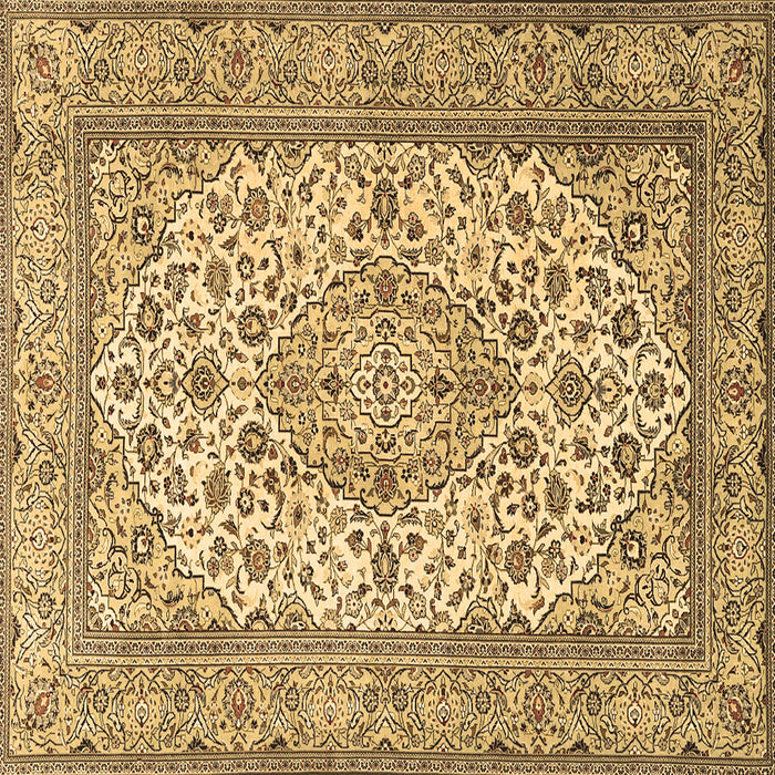Square Medallion Brown Traditional Rug, tr4218brn