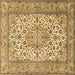 Square Medallion Brown Traditional Rug, tr4218brn