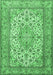 Medallion Emerald Green Traditional Rug, tr4218emgrn