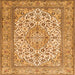 Serging Thickness of Medallion Orange Traditional Rug, tr4218org