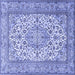 Square Medallion Blue Traditional Rug, tr4218blu