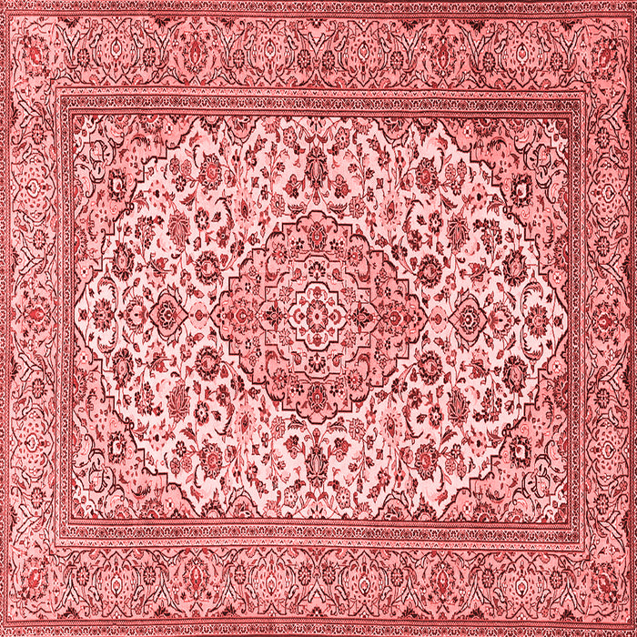 Machine Washable Medallion Red Traditional Rug, wshtr4218red