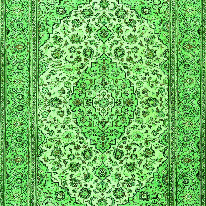 Serging Thickness of Machine Washable Medallion Green Traditional Area Rugs, wshtr4218grn