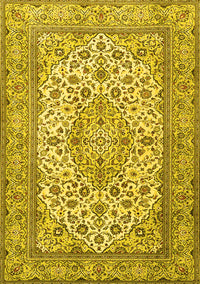 Medallion Yellow Traditional Rug, tr4218yw