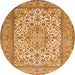Square Medallion Orange Traditional Rug, tr4218org