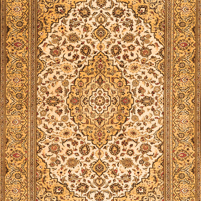 Serging Thickness of Machine Washable Medallion Orange Traditional Area Rugs, wshtr4218org
