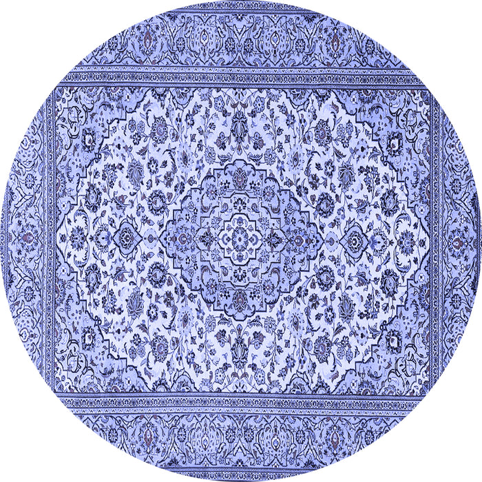 Round Medallion Blue Traditional Rug, tr4218blu