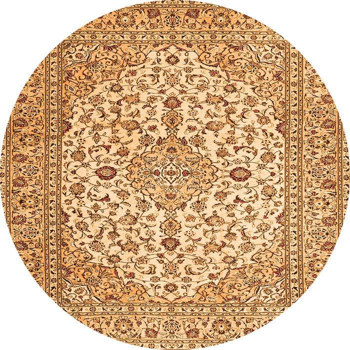 Square Medallion Orange Traditional Rug, tr4219org
