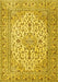 Medallion Yellow Traditional Rug, tr4219yw