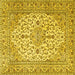 Square Medallion Yellow Traditional Rug, tr4219yw