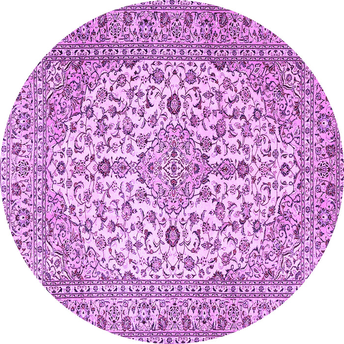 Round Medallion Purple Traditional Rug, tr4219pur