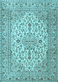 Medallion Light Blue Traditional Rug, tr4219lblu