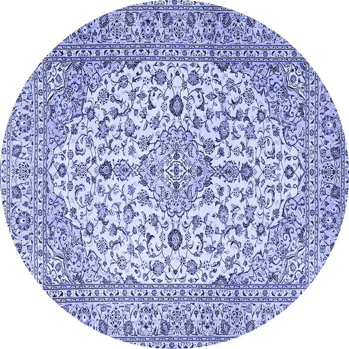 Round Medallion Blue Traditional Rug, tr4219blu