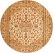 Machine Washable Medallion Orange Traditional Area Rugs, wshtr4219org