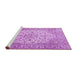 Sideview of Machine Washable Medallion Purple Traditional Area Rugs, wshtr4219pur