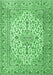 Machine Washable Medallion Emerald Green Traditional Area Rugs, wshtr4219emgrn