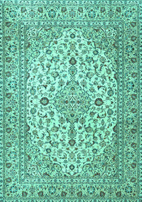 Medallion Turquoise Traditional Rug, tr4219turq