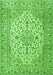 Serging Thickness of Machine Washable Medallion Green Traditional Area Rugs, wshtr4219grn