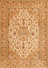 Serging Thickness of Machine Washable Medallion Orange Traditional Area Rugs, wshtr4219org