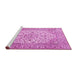 Sideview of Machine Washable Medallion Pink Traditional Rug, wshtr4219pnk