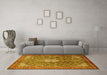 Machine Washable Persian Yellow Traditional Rug in a Living Room, wshtr421yw