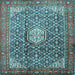 Square Machine Washable Persian Light Blue Traditional Rug, wshtr421lblu