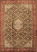 Machine Washable Persian Brown Traditional Rug, wshtr421brn