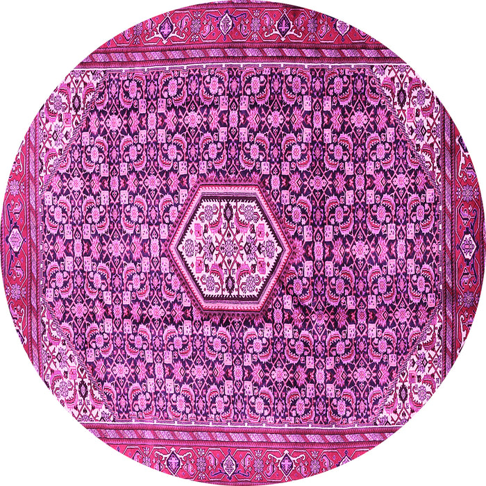 Round Persian Pink Traditional Rug, tr421pnk