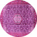 Round Persian Pink Traditional Rug, tr421pnk