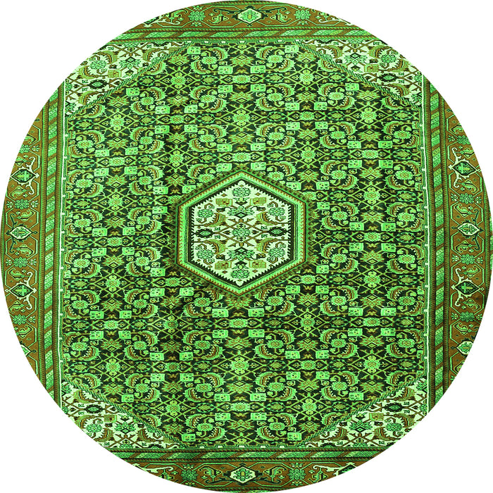 Square Persian Green Traditional Rug, tr421grn