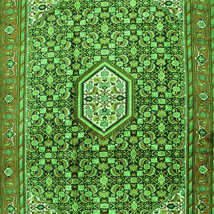 Serging Thickness of Machine Washable Persian Green Traditional Area Rugs, wshtr421grn
