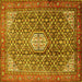 Square Persian Yellow Traditional Rug, tr421yw