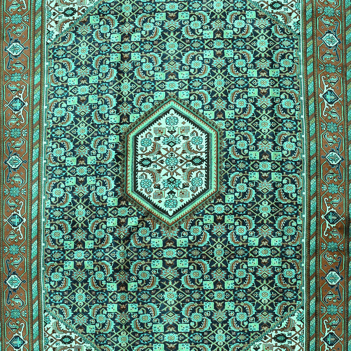 Machine Washable Persian Turquoise Traditional Area Rugs, wshtr421turq