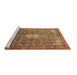 Sideview of Machine Washable Persian Brown Traditional Rug, wshtr421brn