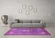 Machine Washable Persian Purple Traditional Area Rugs in a Living Room, wshtr421pur