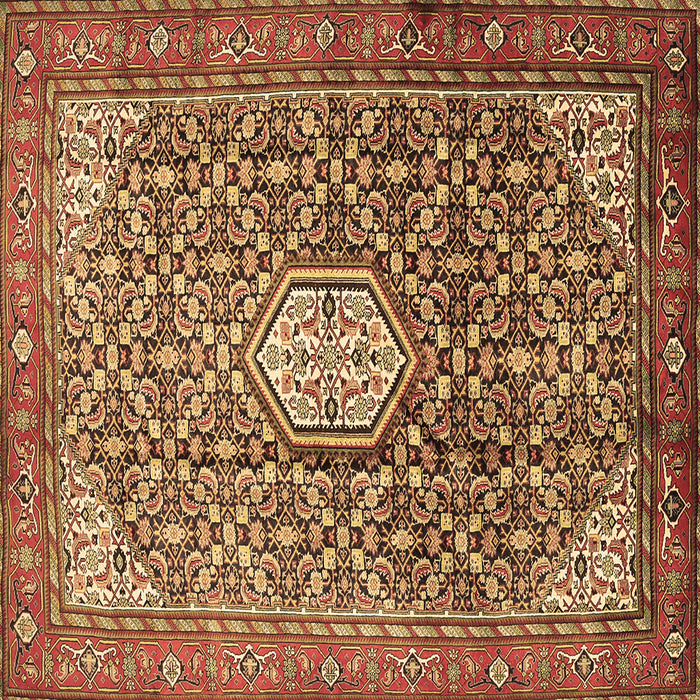 Square Persian Brown Traditional Rug, tr421brn