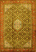 Machine Washable Persian Yellow Traditional Rug, wshtr421yw