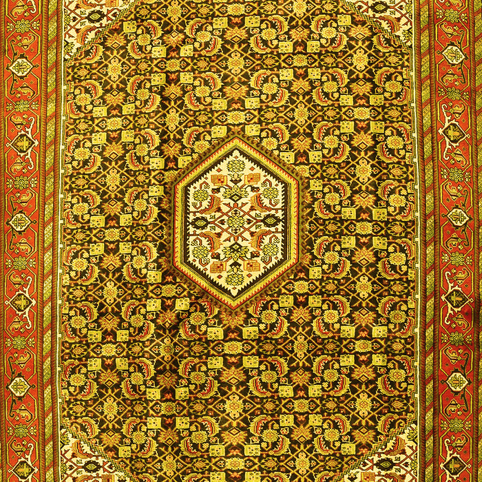 Machine Washable Persian Yellow Traditional Rug, wshtr421yw