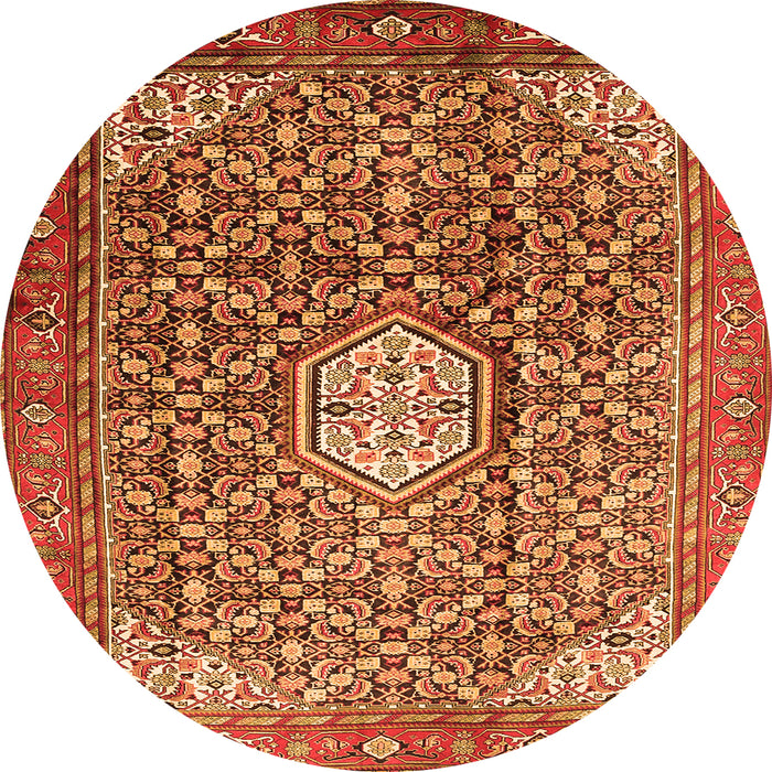 Machine Washable Persian Orange Traditional Area Rugs, wshtr421org