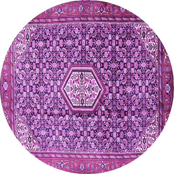 Round Persian Purple Traditional Rug, tr421pur