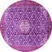 Round Persian Purple Traditional Rug, tr421pur