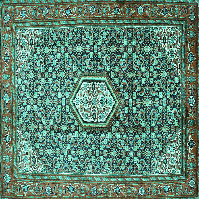 Square Persian Turquoise Traditional Rug, tr421turq