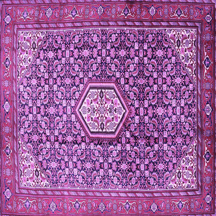 Square Machine Washable Persian Purple Traditional Area Rugs, wshtr421pur