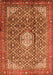 Serging Thickness of Machine Washable Persian Orange Traditional Area Rugs, wshtr421org