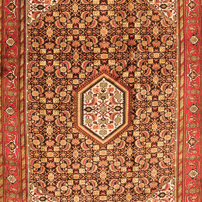 Serging Thickness of Machine Washable Persian Orange Traditional Area Rugs, wshtr421org