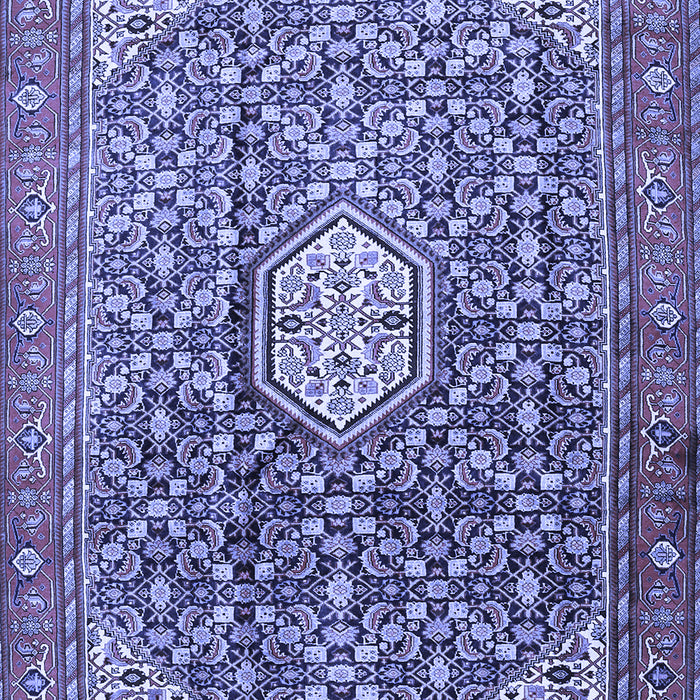 Machine Washable Persian Blue Traditional Rug, wshtr421blu