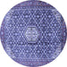 Round Persian Blue Traditional Rug, tr421blu