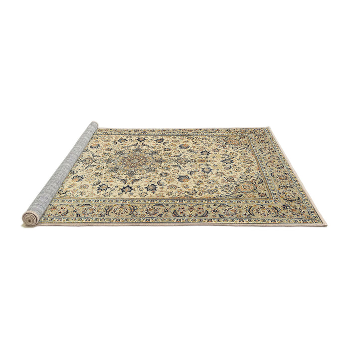 Sideview of Machine Washable Traditional Dark Almond Brown Rug, wshtr422