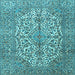 Square Medallion Light Blue Traditional Rug, tr4220lblu
