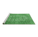 Sideview of Machine Washable Medallion Emerald Green Traditional Area Rugs, wshtr4220emgrn